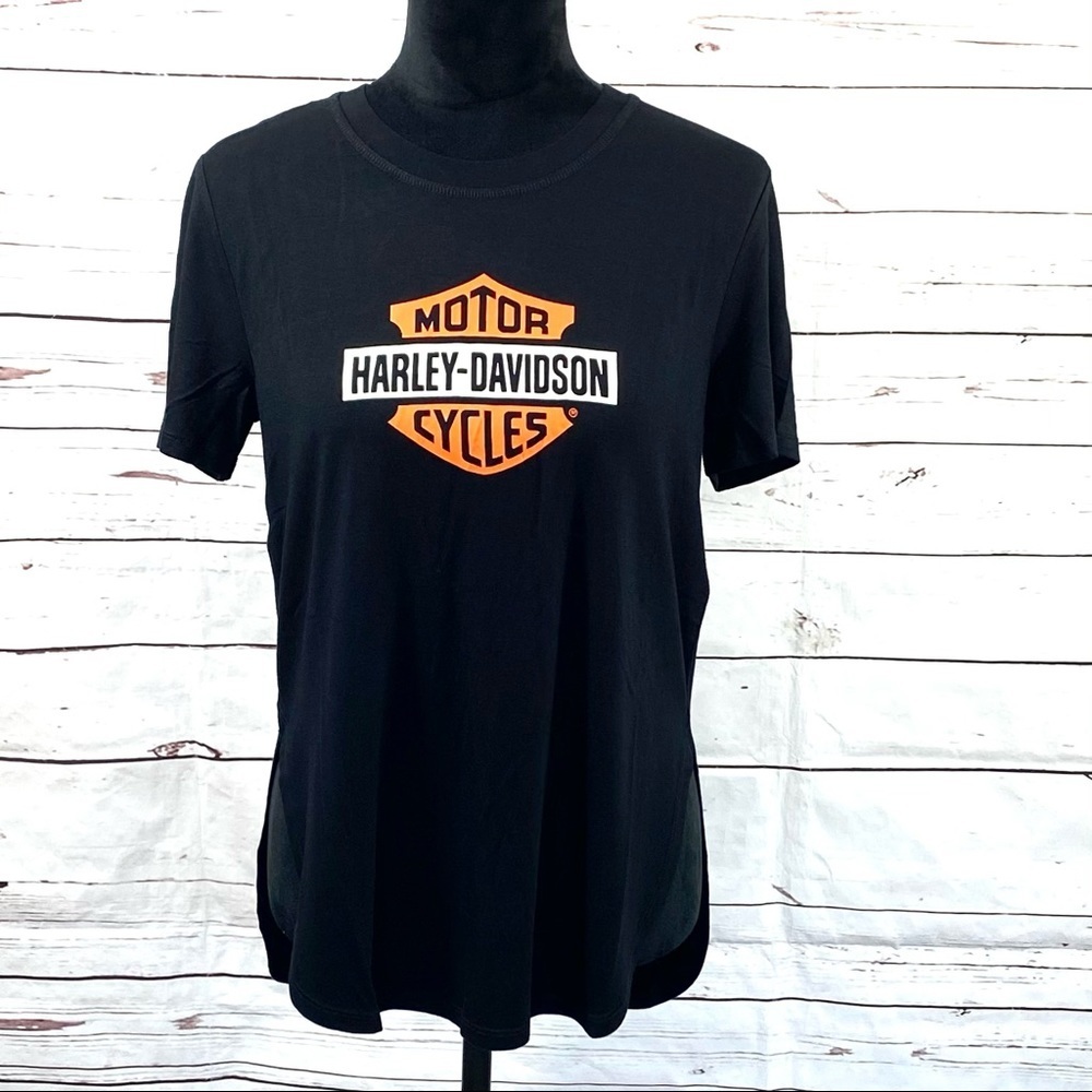 Harley-Davidson Women T-Shirt Graphic Black Size M